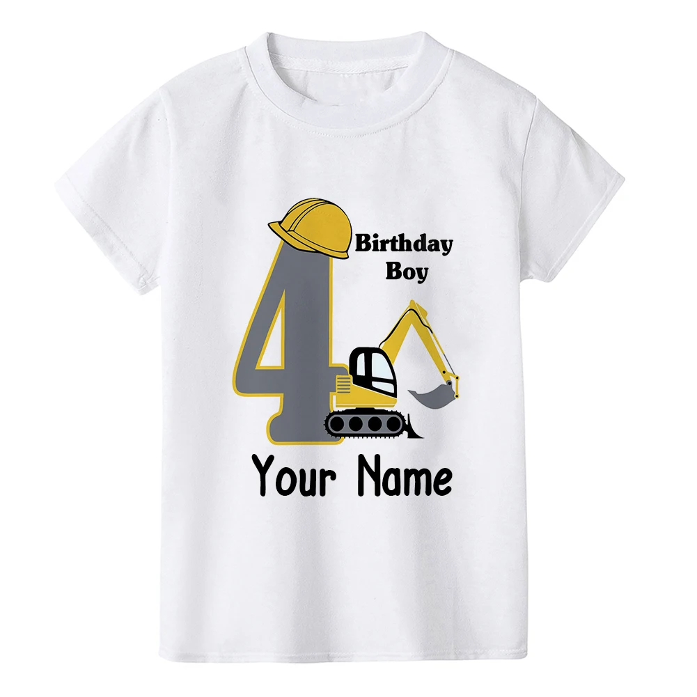 Camiseta de colores vivos con temática de construcción