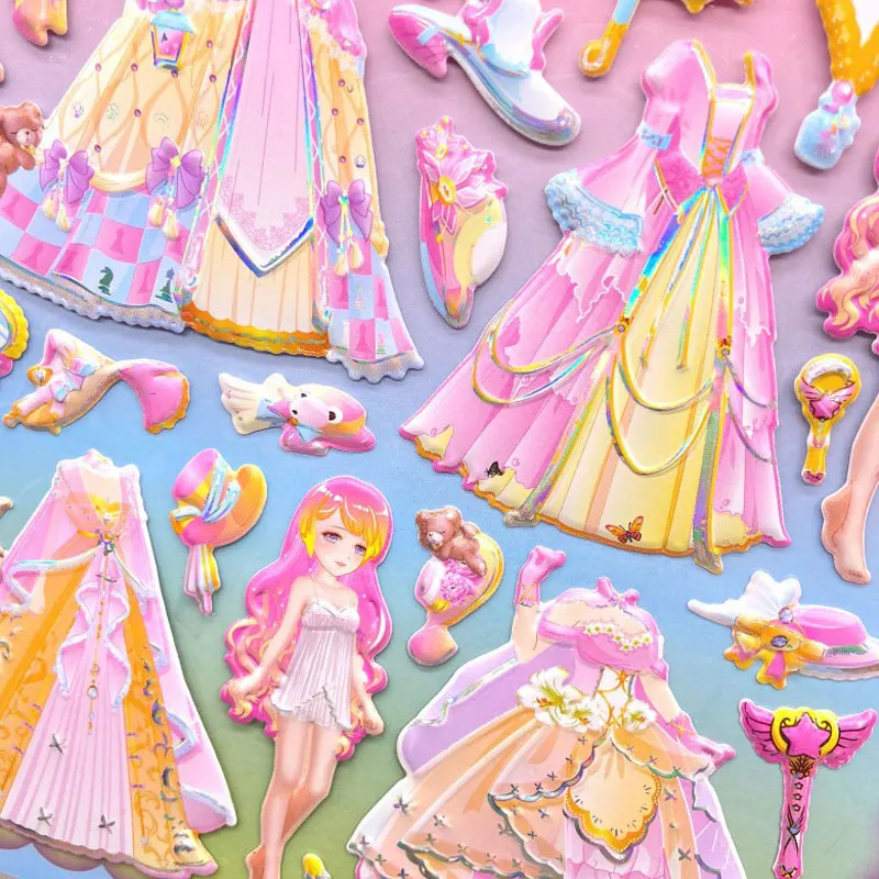 Detalle de pegatinas de vestido de princesa