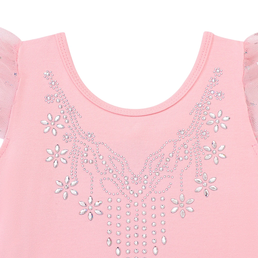 Vestido de ballet para niñas con volantes y tutú brillante danza - imagen 3