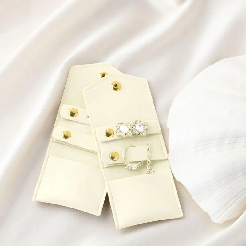 Organizador de joyas viaje terciopelo enrollable lujo - imagen 3