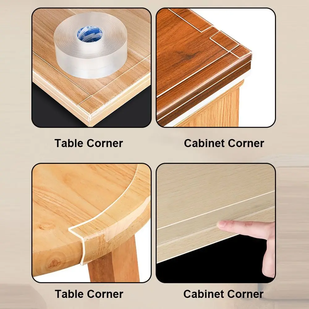 Tira protectora esquinas muebles bebé – Adhesiva transparente y suave - imagen 3