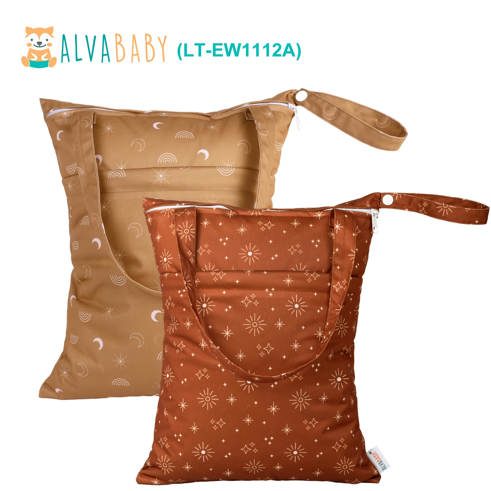 Bolsas húmedas y secas ALVABABY con doble cremallera y asa