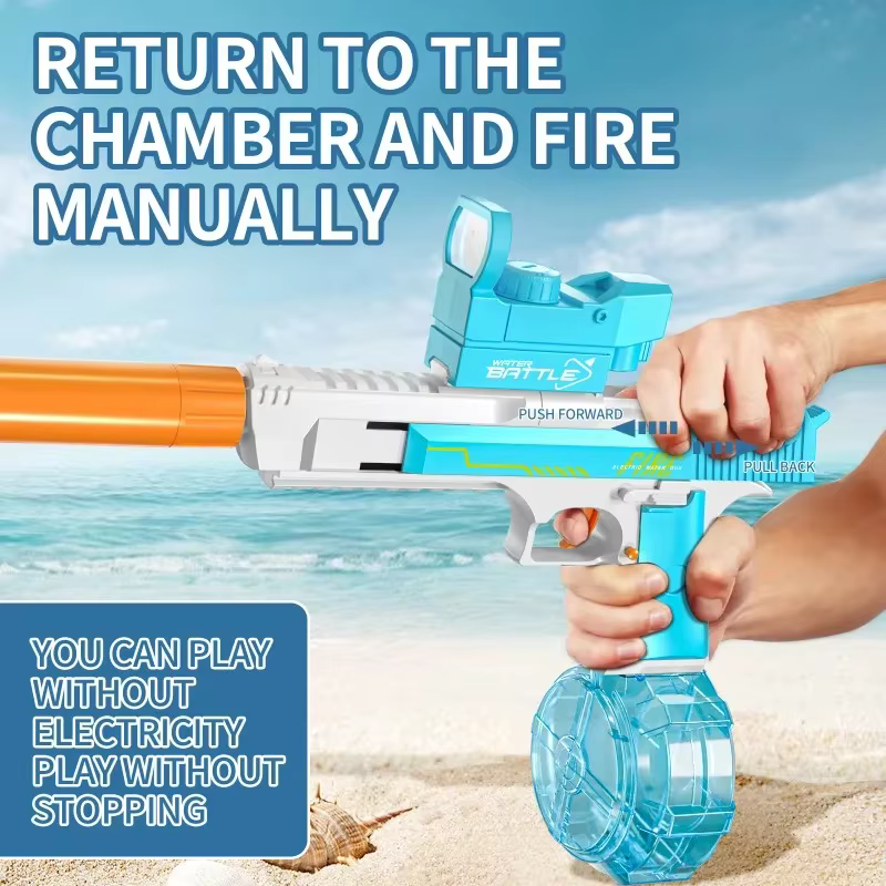 Pistola de agua infantil 2 en 1 con disparo continuo para piscina y playa - imagen 3