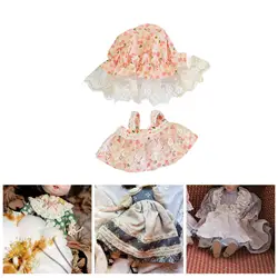 Ropa para muñecas de peluche con tirantes y sombrero