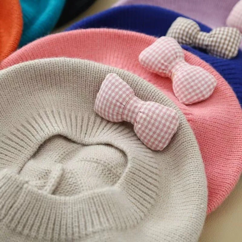Gorro de invierno tejido con lazos princesa para bebé niña suave - imagen 3