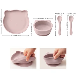 Juego de alimentación bebé silicona con plato ventosa antideslizante