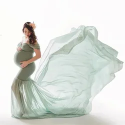 Vestido de embarazo para sesión fotográfica en algodón y gasa