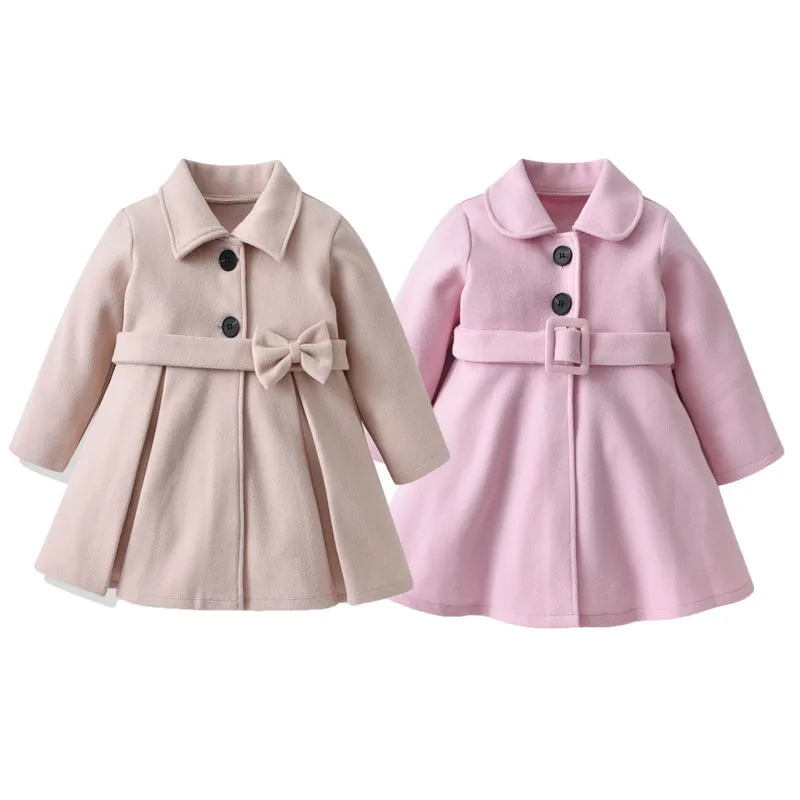 Abrigo de lana tweed para niña otoño-invierno cálido - imagen 5