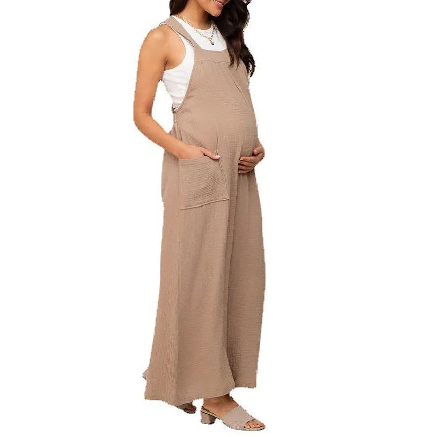Pantalones de maternidad de pierna ancha con cordones