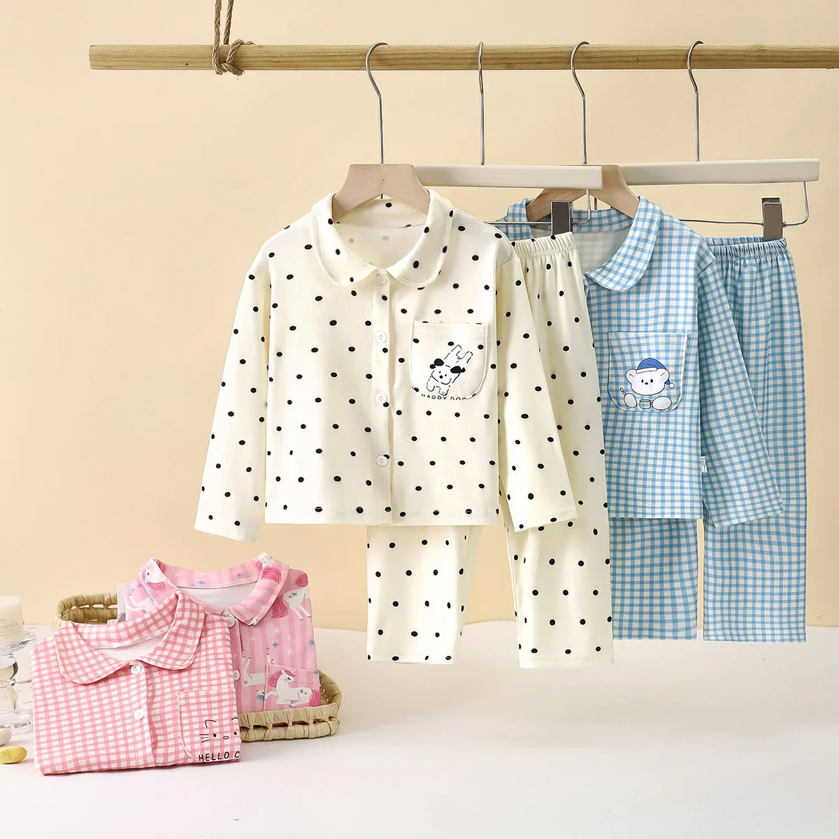 Pijamas para niños manga larga con estampados de animales - imagen 3