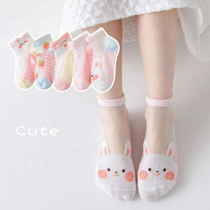 Calcetines verano algodón suave niña – Diseño princesa con encaje