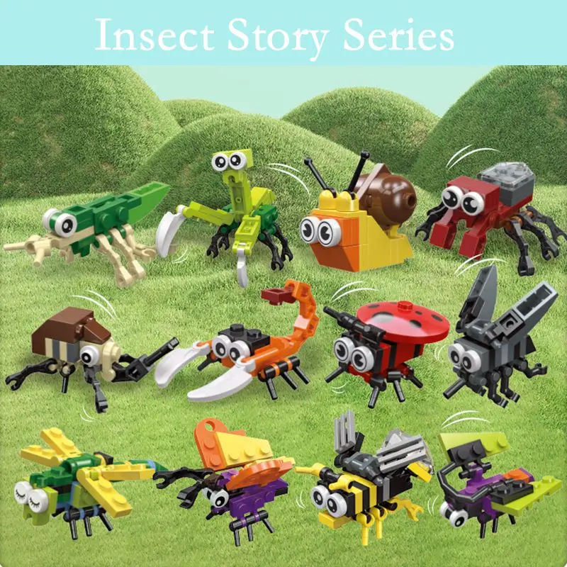 Bloques de construcción de insectos educativos para niños