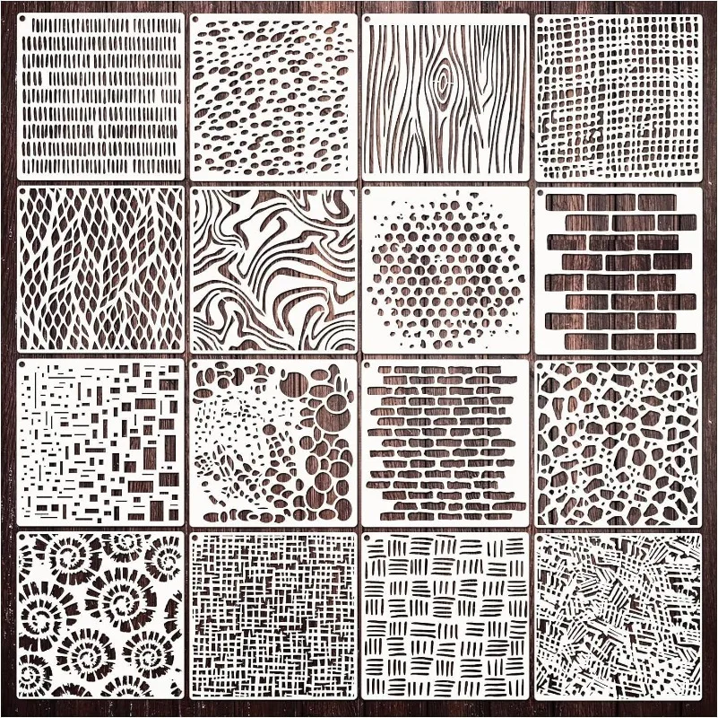 Plantillas geométricas texturizadas tipo ladrillo para manualidades - imagen 2