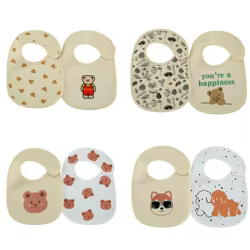 Baberos impermeables de algodón – Estampado suave infantil