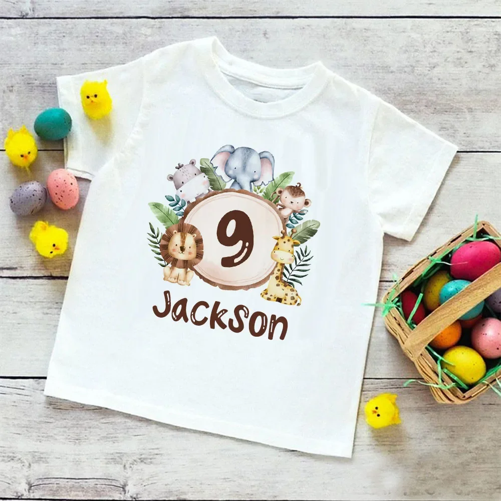 Camiseta de cumpleaños personalizada para niños con nombre de animales - imagen 3