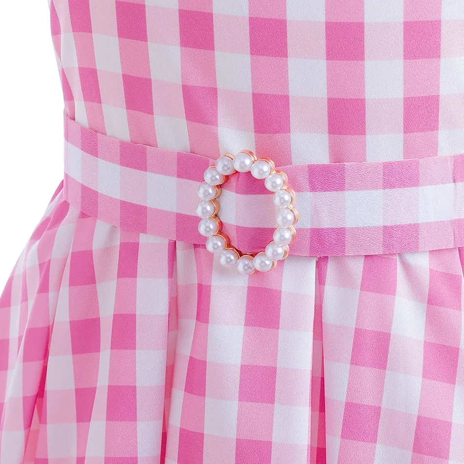 Disfraz de princesa navideña con lazo rosa para fiesta talla 3-10 - imagen 5