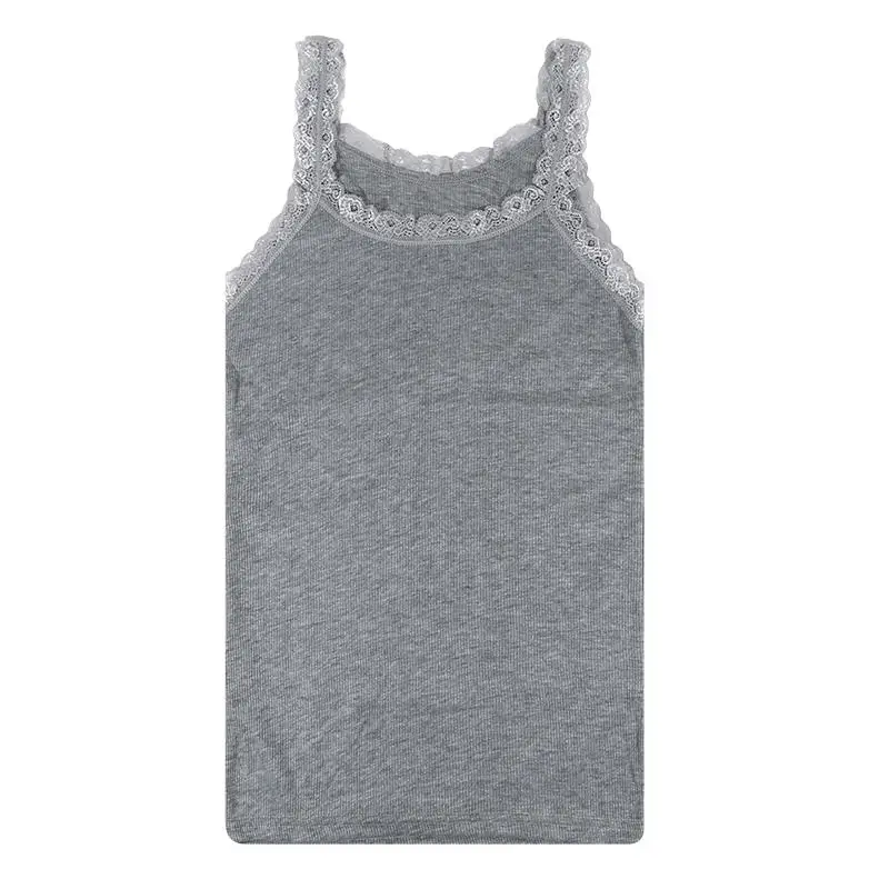 Camisola de encaje sin mangas transpirable y suave para niña - imagen 5