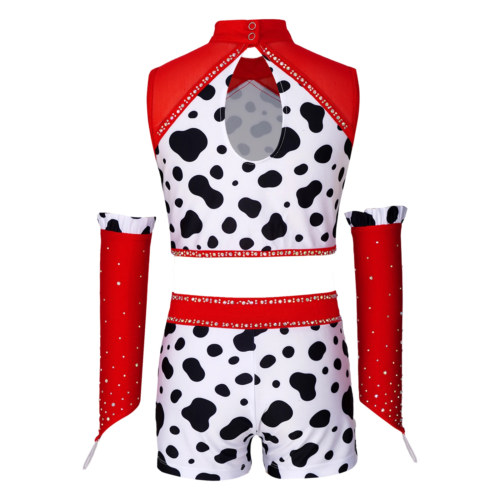 Conjunto de gimnasia para niña sin mangas con strass y shorts - imagen 2