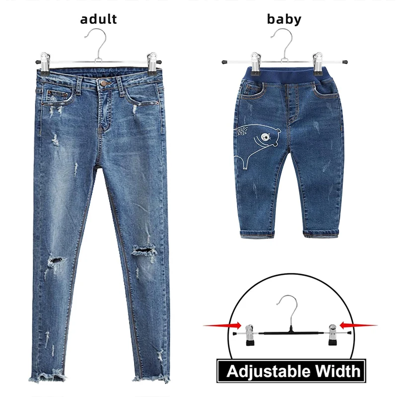 Clip de acero inoxidable para sujetar pantalones sin marcar la tela