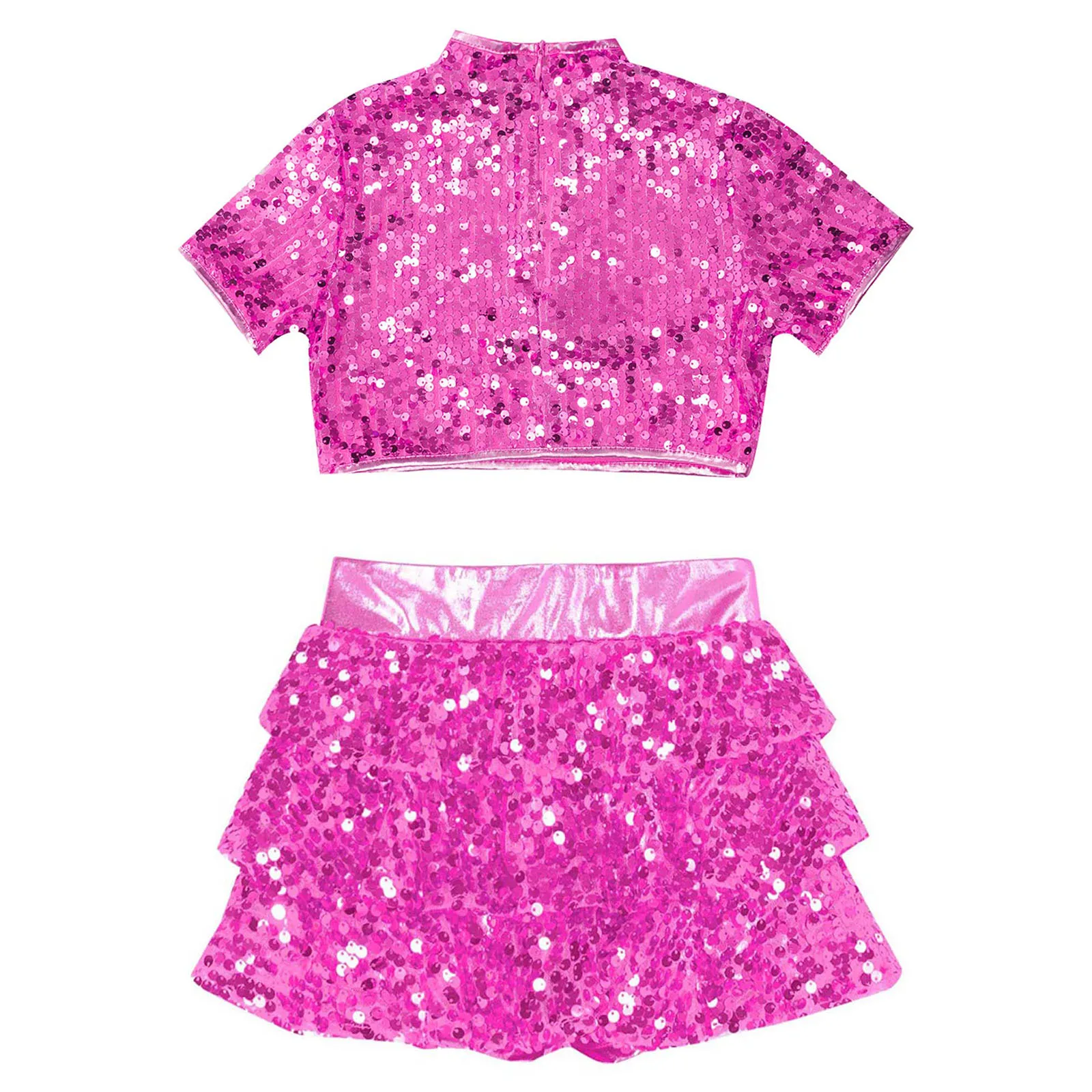 Traje de porristas para niña de jazz moderno con lentejuelas brillantes - imagen 3