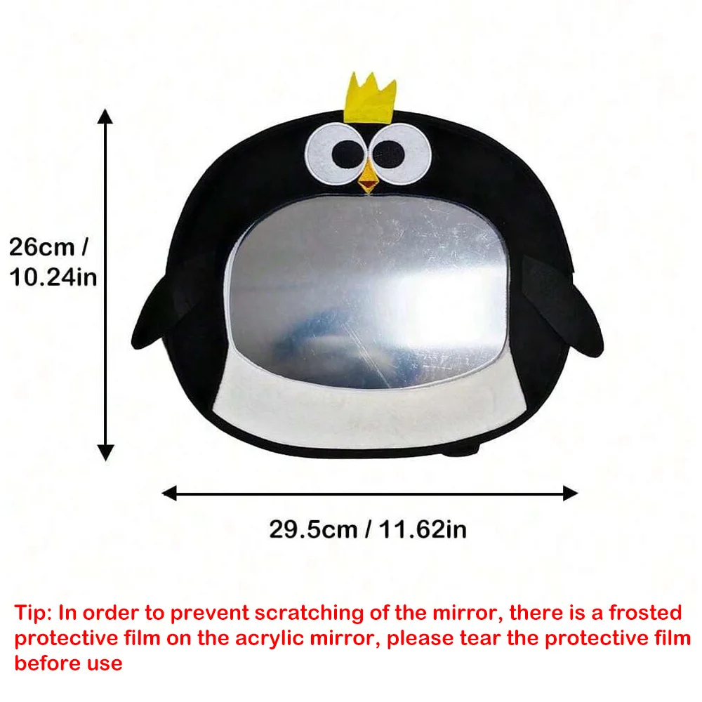 Espejo retrovisor ajustable con peluche para bebé en coche - imagen 4