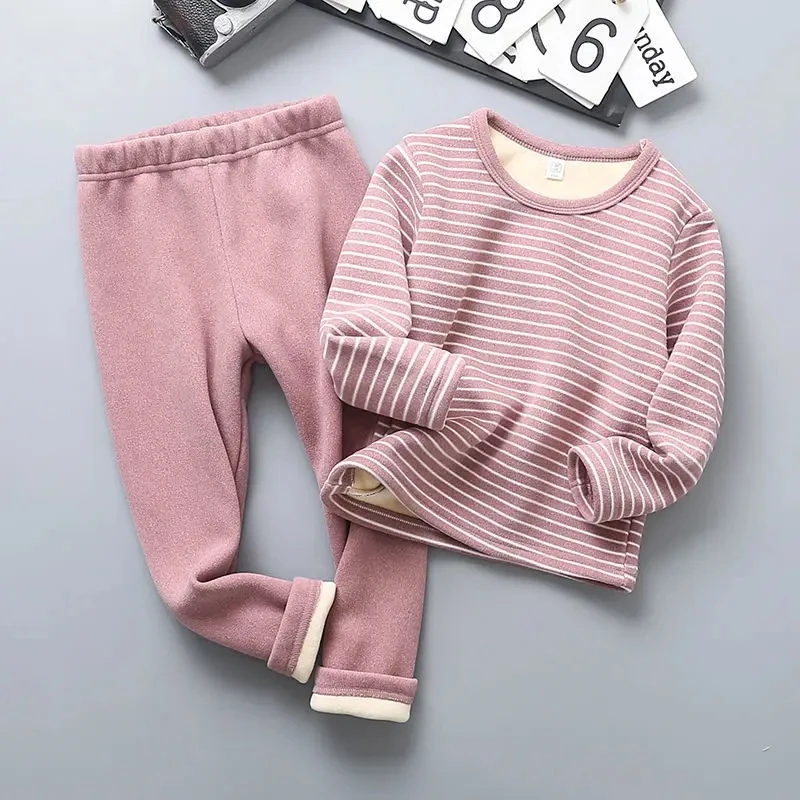 Conjunto terciopelo rayas manga larga para bebé niño - imagen 4