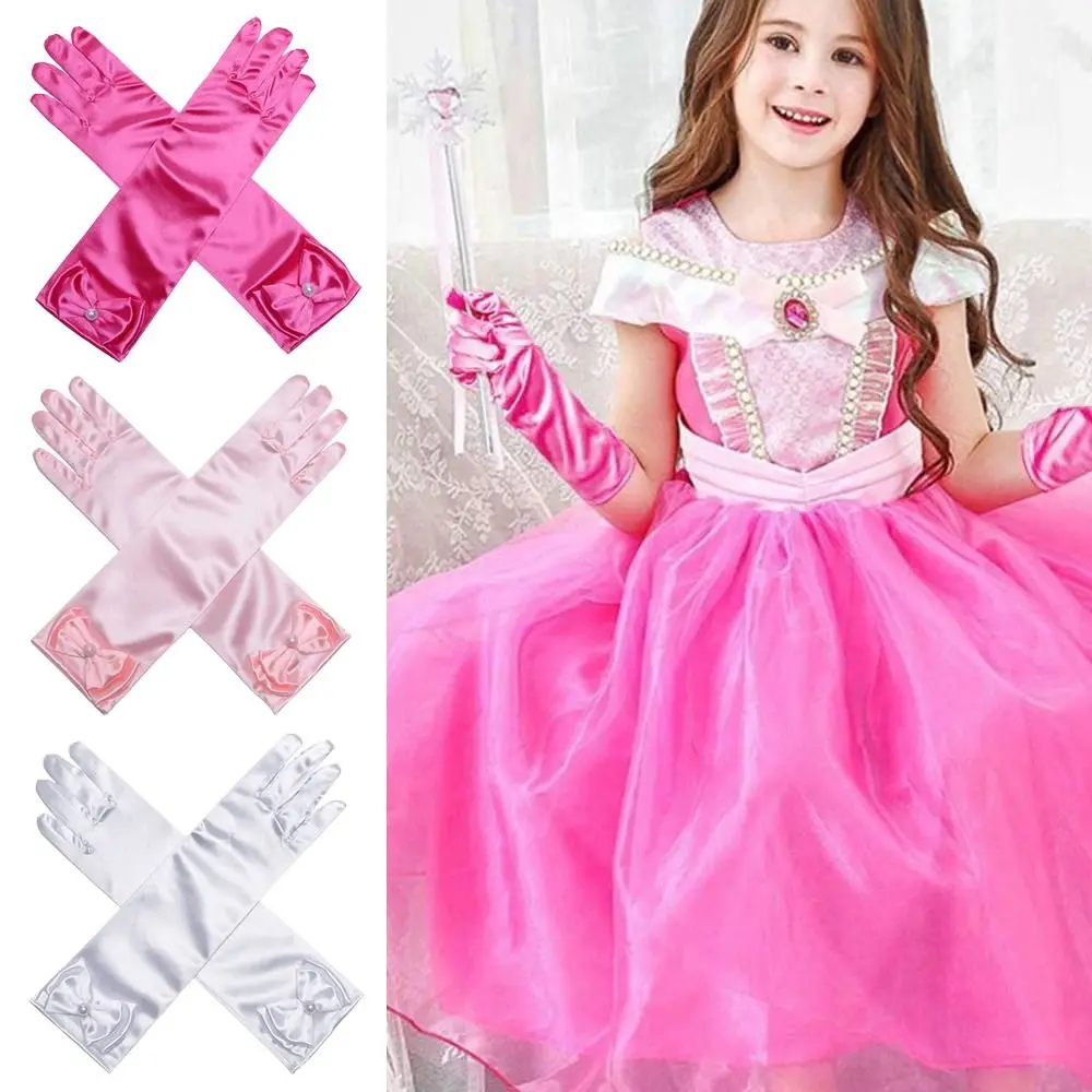 Vestido de princesa para niña de fiesta con guantes y tiara bordada - imagen 4