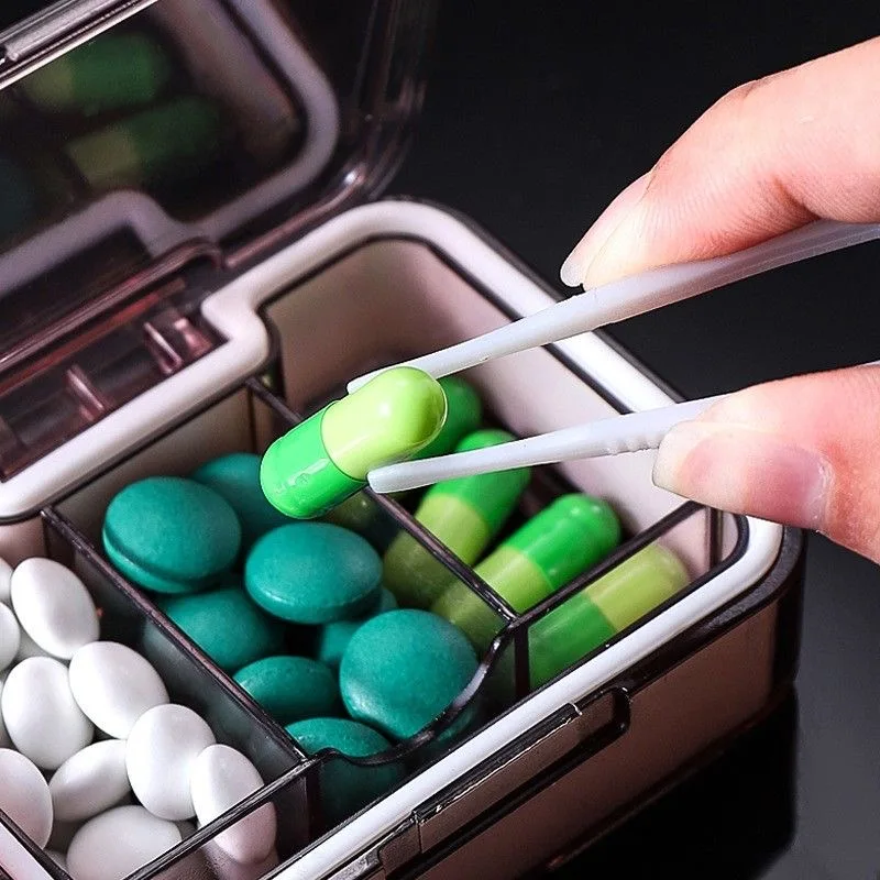 Caja portátil bipartida de medicamentos infantiles con cortador preciso - imagen 5