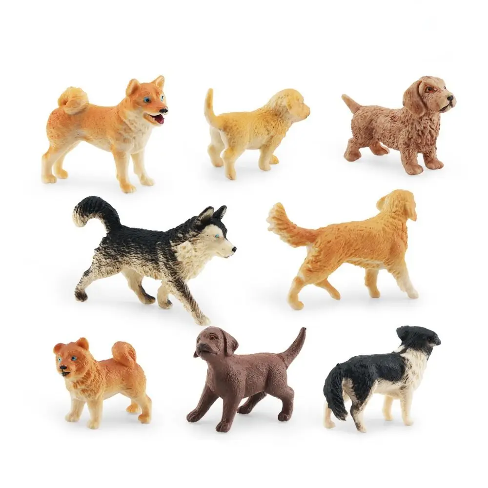 Figuras de perros realistas pintadas a mano, mini cachorros - imagen 3