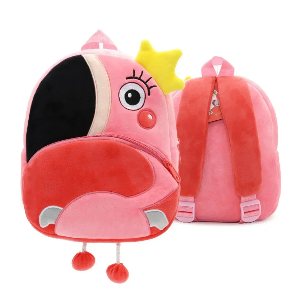 Mochila infantil de felpa con estampado de animales - imagen 5