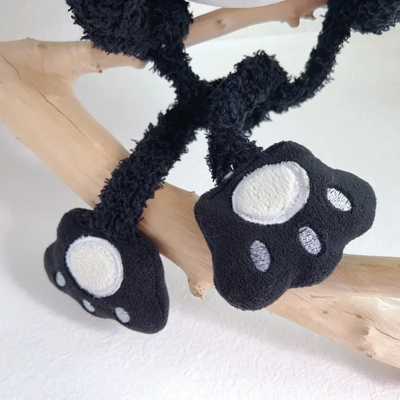 Gorro de invierno peludo en punto con dibujo oso y panda