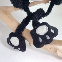 Gorro de invierno peludo en punto con dibujo oso y panda