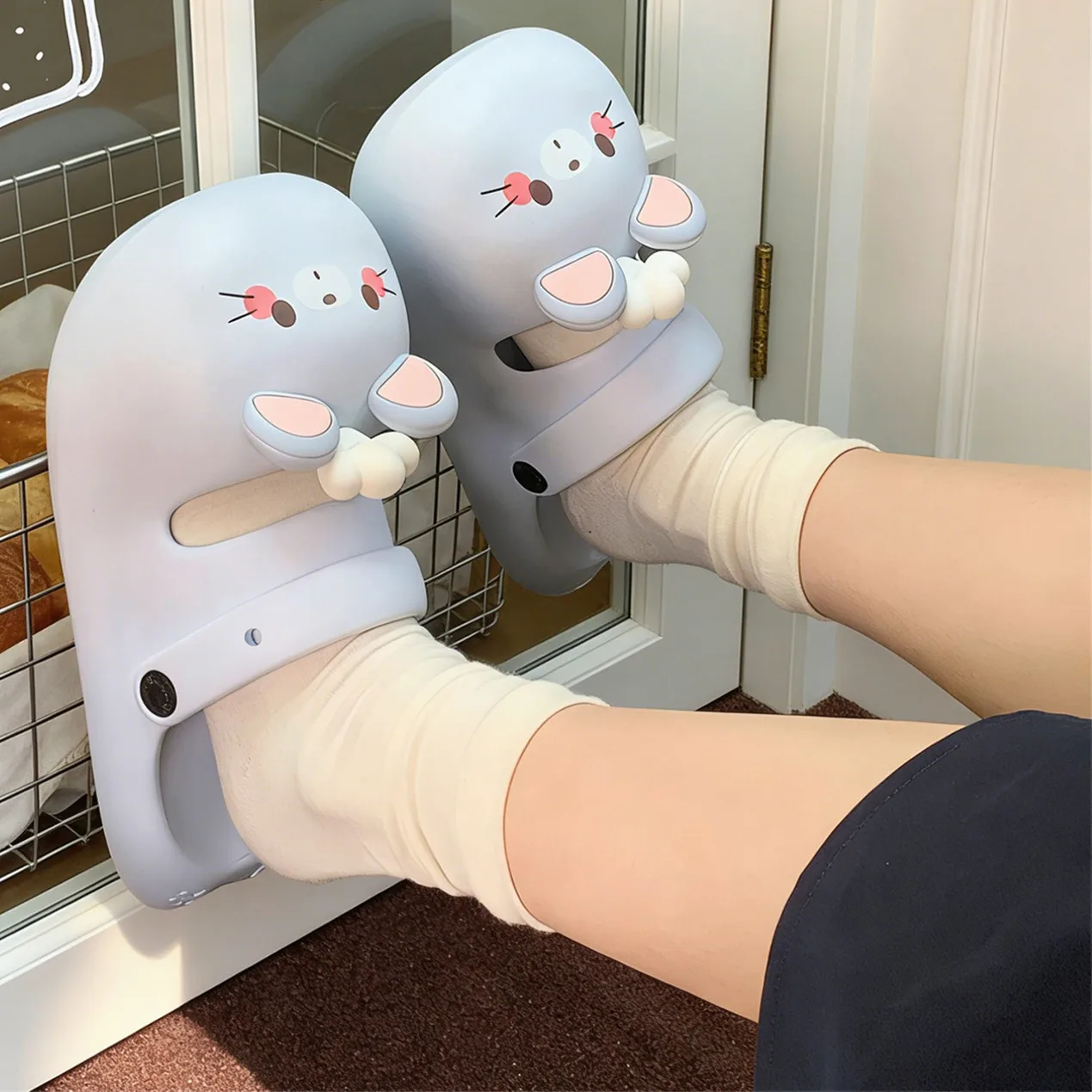 Zuecos de plataforma de verano para niñas con diseño ratón EVA suave - imagen 2