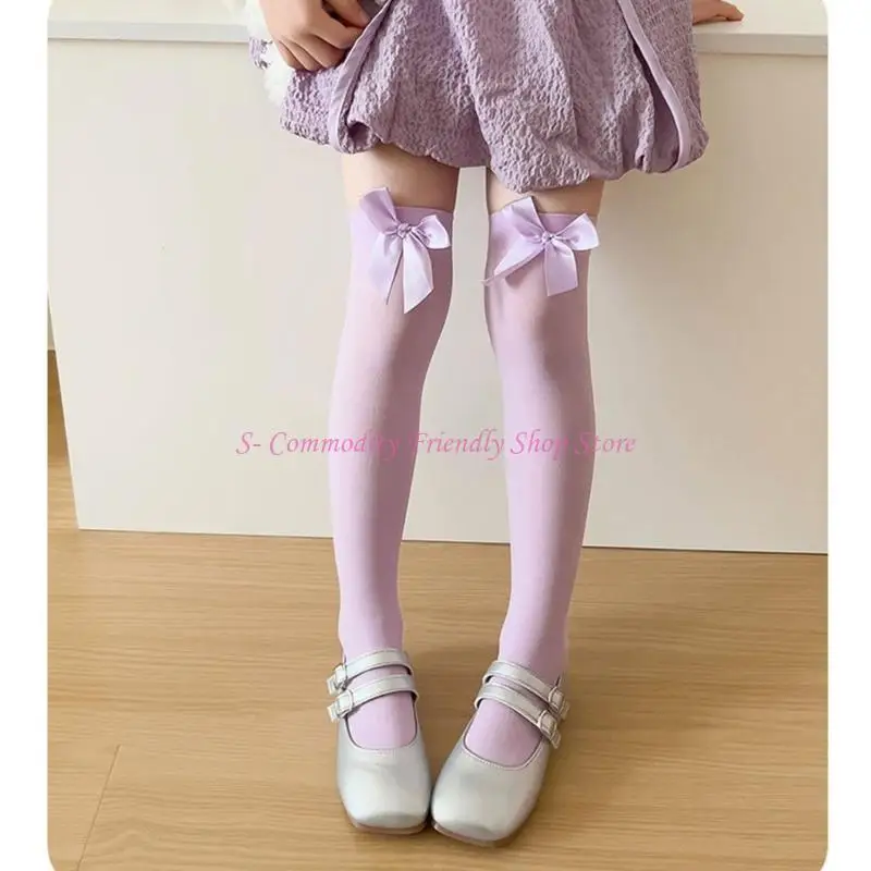Calcetines con lazo de color sólido para niños - imagen 2