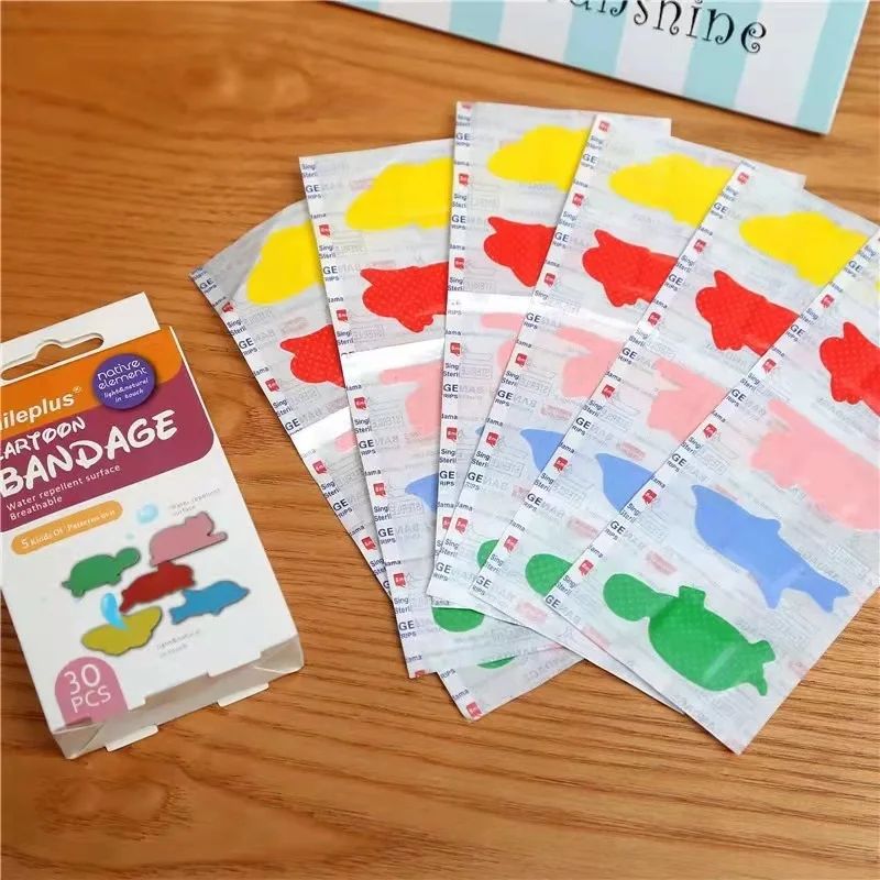 Tiritas adhesivas impermeables con diseños animados para niños