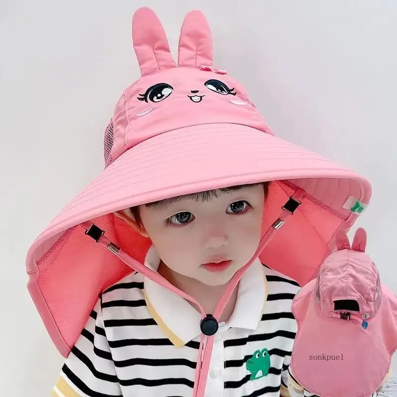 Sombrero de sol plegable para niños con protección UV y ala ancha - imagen 3