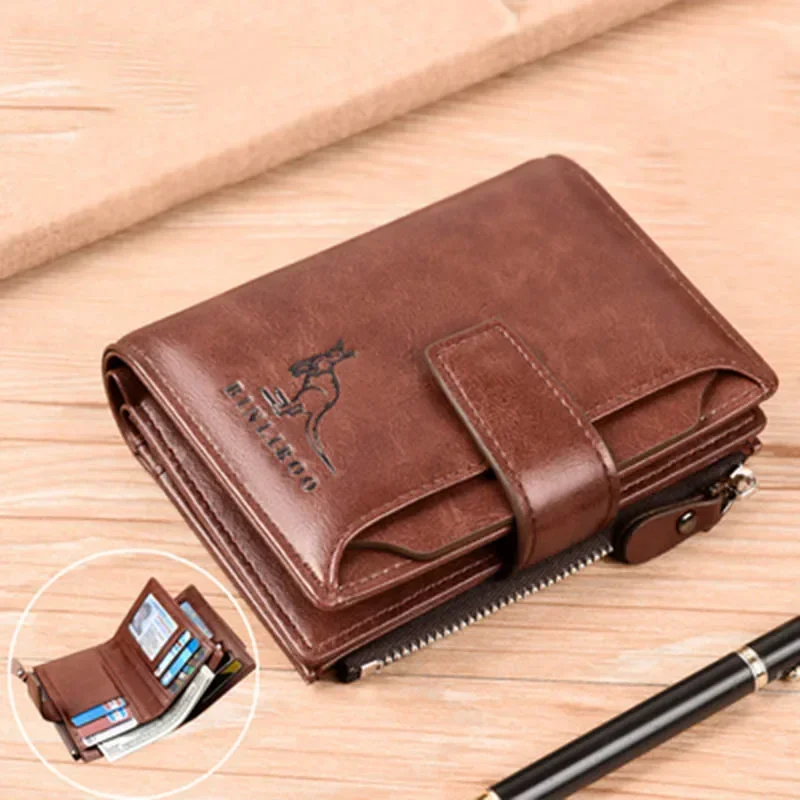 Cartera de cuero genuino con RFID para hombre y cremallera portátil - imagen 4