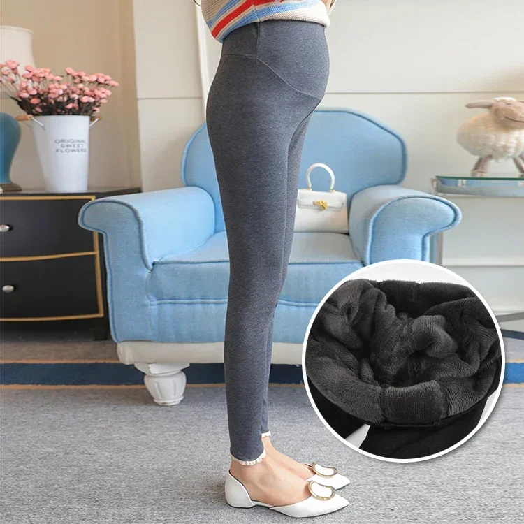 Mallas de embarazo de terciopelo cálidas para otoño e invierno - imagen 5