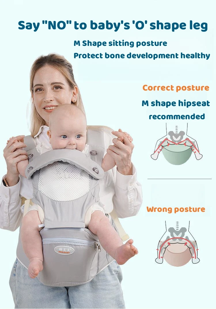 Portabebés ergonómico frontal para recién nacido con soporte lumbar - imagen 5