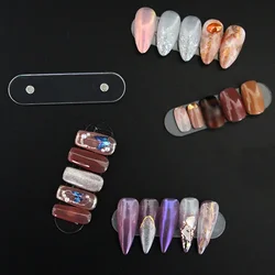 Uñas postizas transparentes con imán y soporte de exhibición