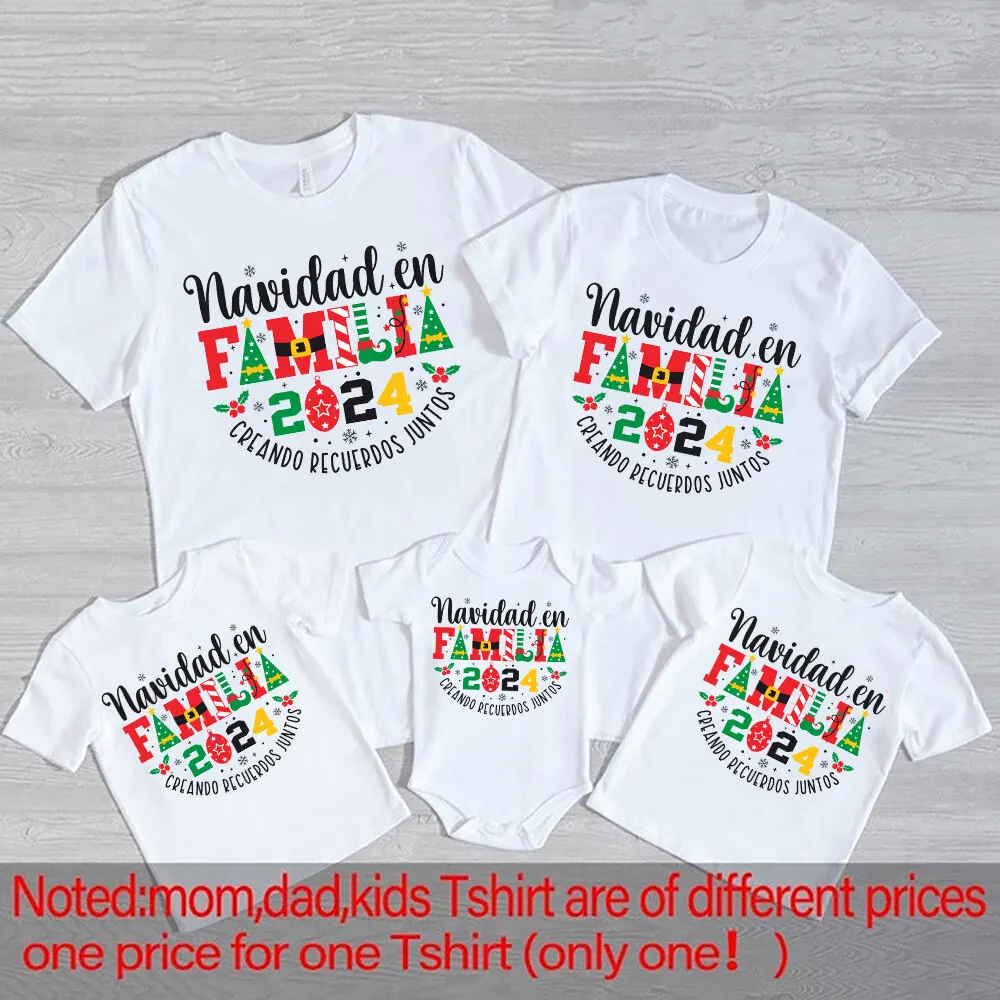 Conjunto familiar a juego con print navideño para papá, mamá y niños - imagen 2