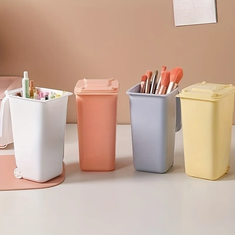 Mini cubo de escritorio infantil con tapa – Portalápices decorativo - imagen 5
