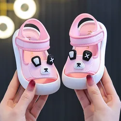 Sandalias de verano impermeables de PVC con velcro y oso animado
