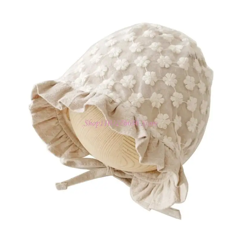 Sombrero de encaje para bebé estilo princesa para fotos - imagen 4