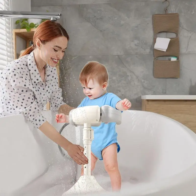 Soporte de baño para bebé ajustable con base antideslizante y brazos - imagen 5
