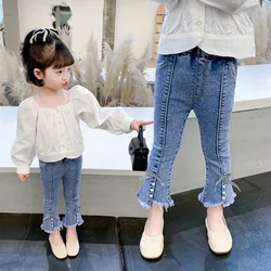 MILANCEL Vaqueros con Encaje y Lazo para Niños