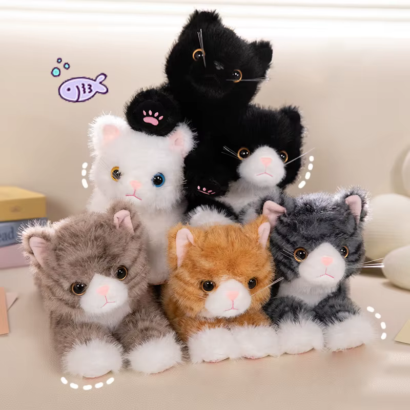 Gatito de peluche tumbado – Muñeco suave esponjoso infantil - imagen 4