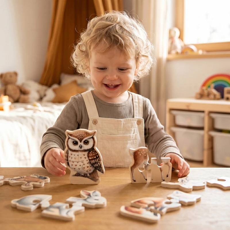 Tablero Montessori de mano con elementos de aprendizaje