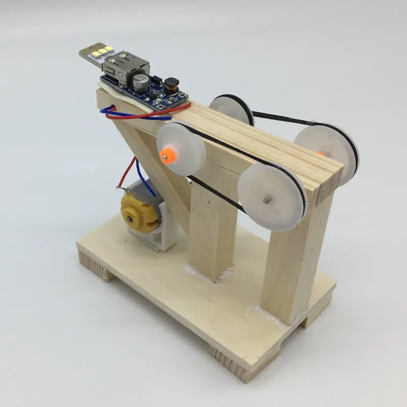 Dínamo manual de madera para montar: juguete educativo - imagen 5