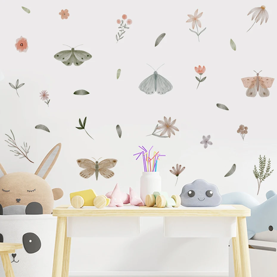 Pegatina de pared infantil mariposas acuarela pastel para niña - imagen 2